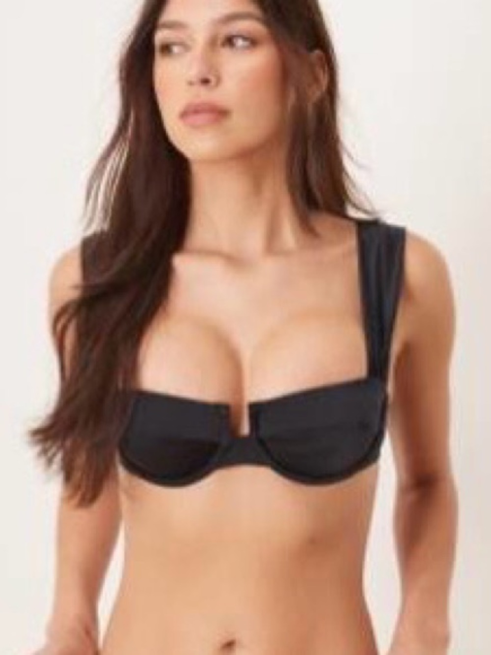 Free Society Underwire swim top in Black